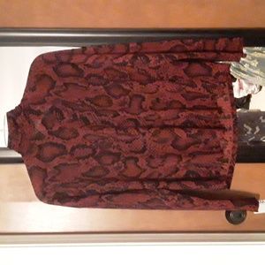 Nine west snake print stretchy tie back top M nwt
